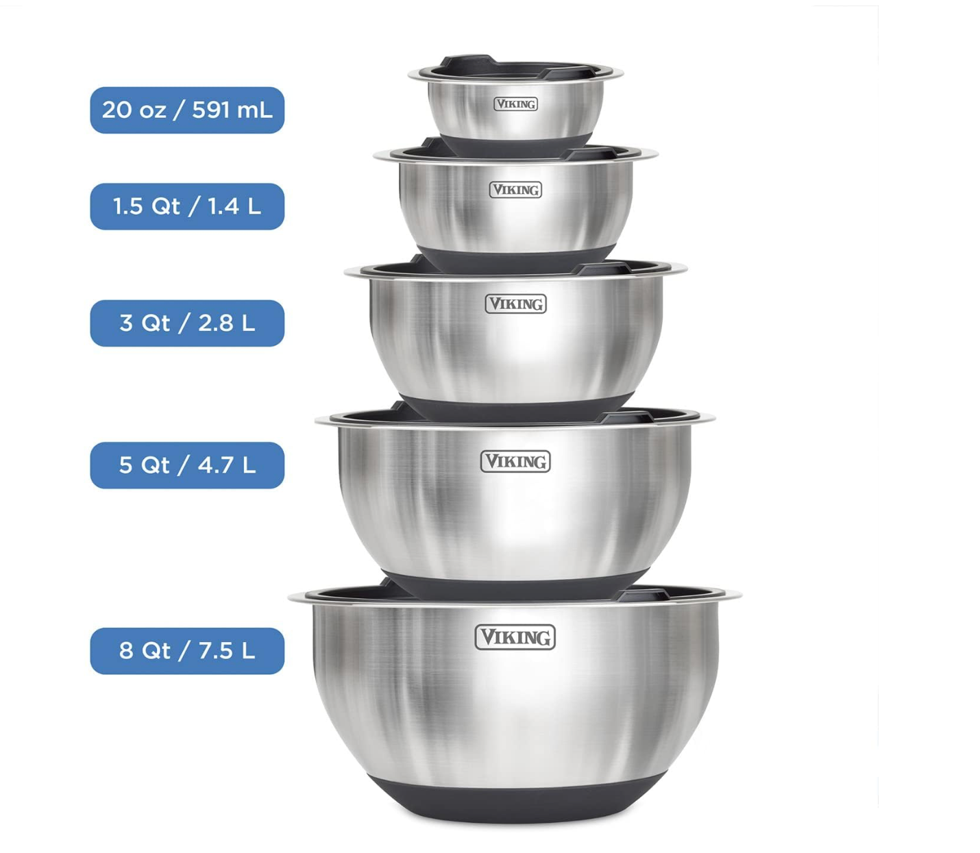 Viking 10-Piece Stainless Steel Mixing Bowl Set